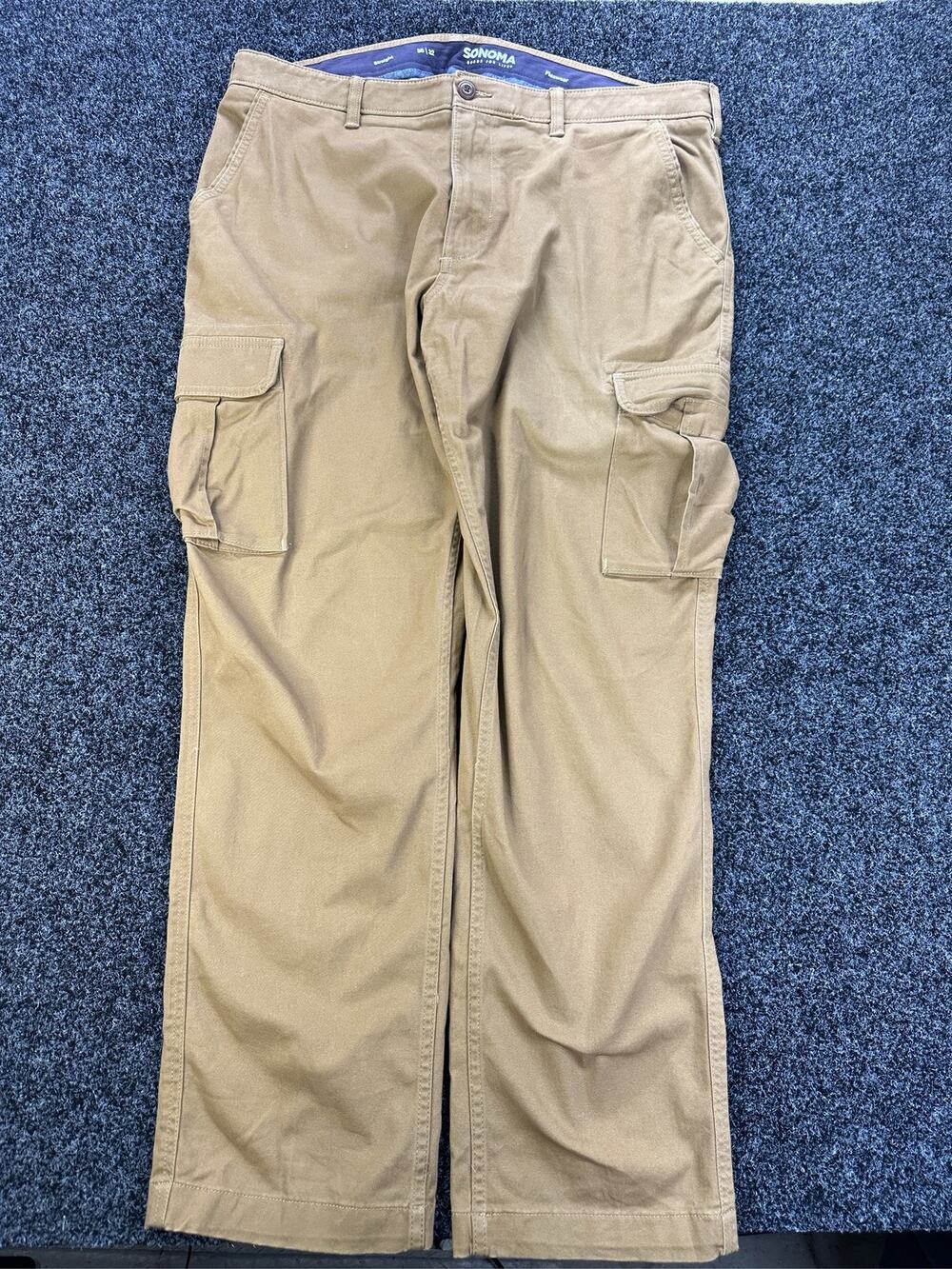 Sonoma Goods For Life Flexwear Men's Cargo Pants Beige Size 38x32
